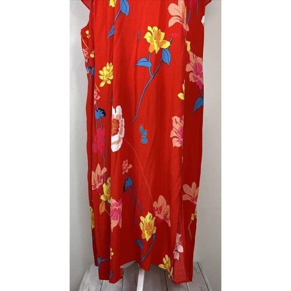 Ann Taylor LOFT Plus Lily Cap Sleeve Spring Poppy Red Midi Dress Size 26 - Picture 10 of 11